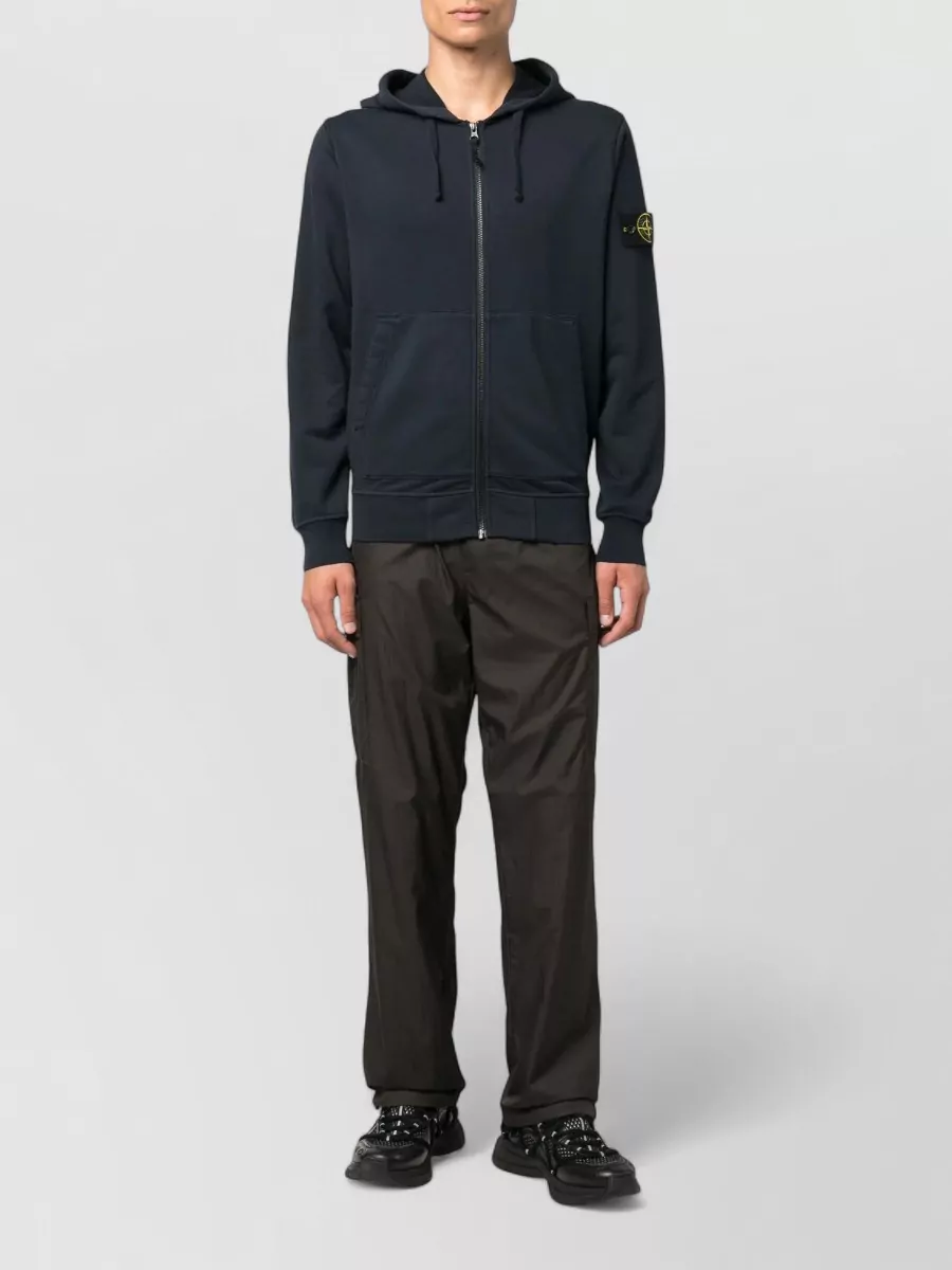 Stone Island Cotton Hooded Zip-Up Sweatshirt
