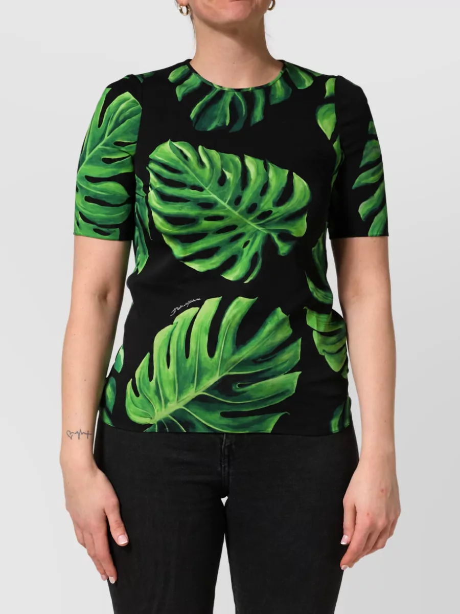 Dolce&Gabbana silk philodendron print blouse