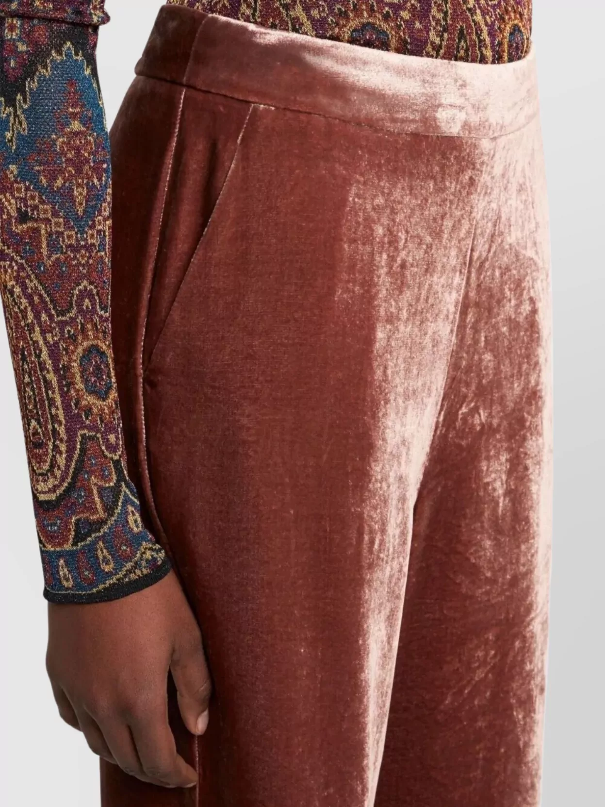 ETRO WIDE LEG VELVET TROUSERS