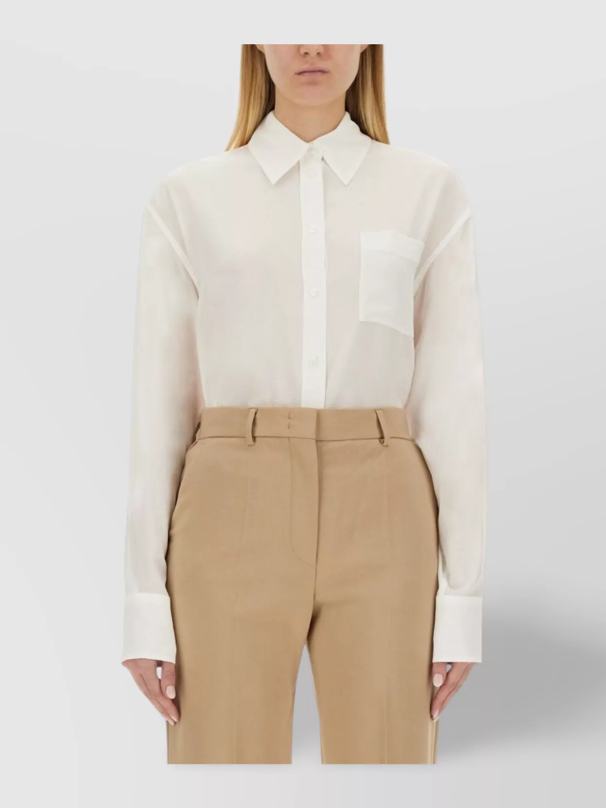 Sportmax Long Sleeve Shirt Featuring Chest Pocket Design