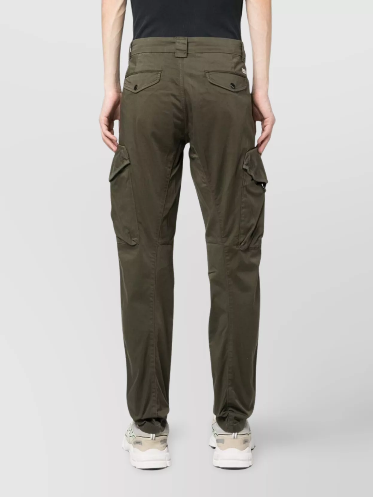 C.p. Company Cargo Stretch-cotton Trousers With Multiple Pockets