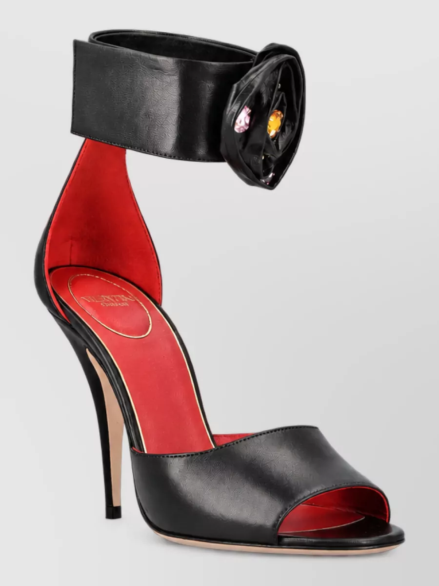 Valentino Garavani Leather Crystal-Embellished Sandals