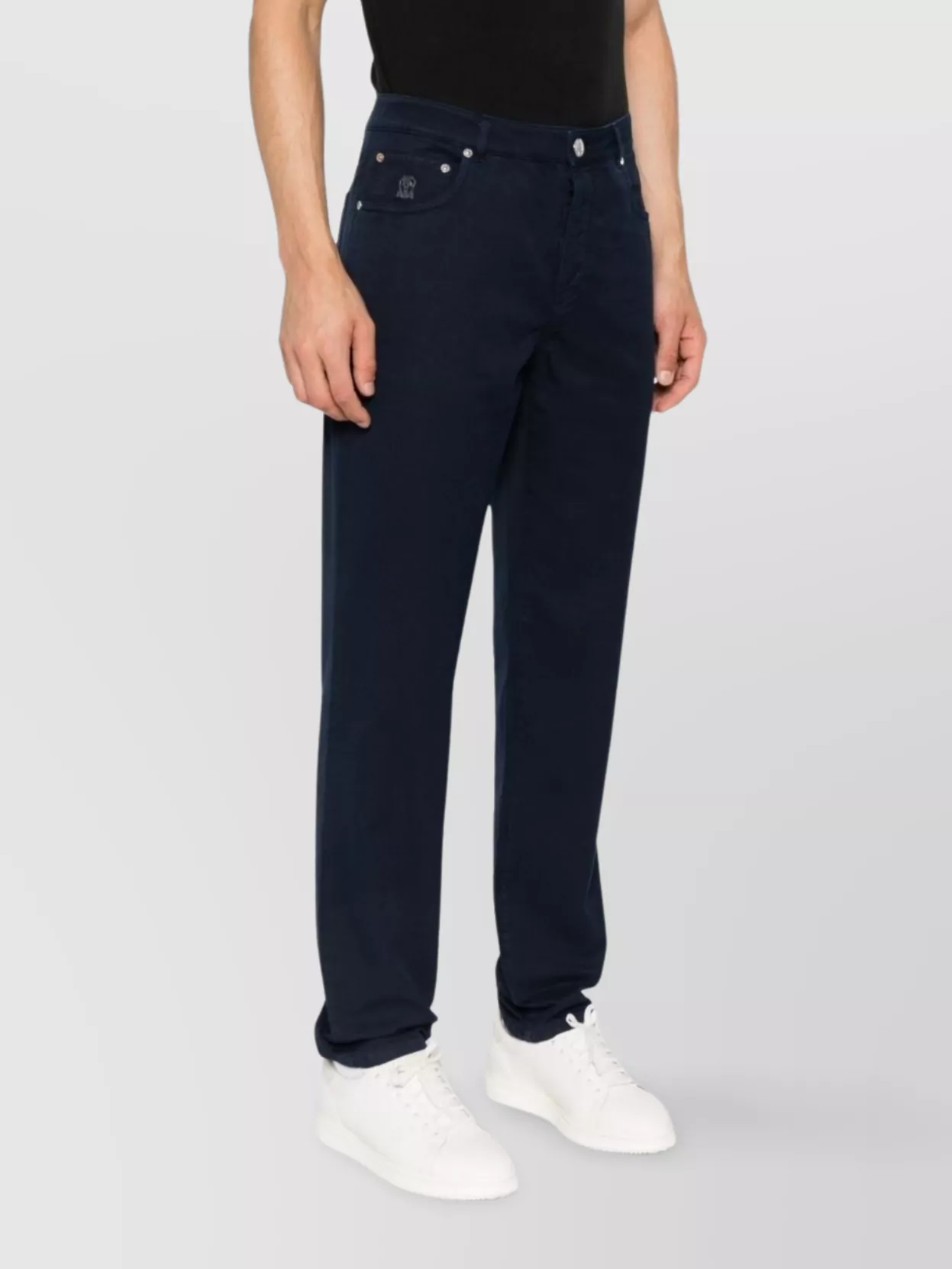 Brunello Cucinelli Cotton Trousers Loops Belt