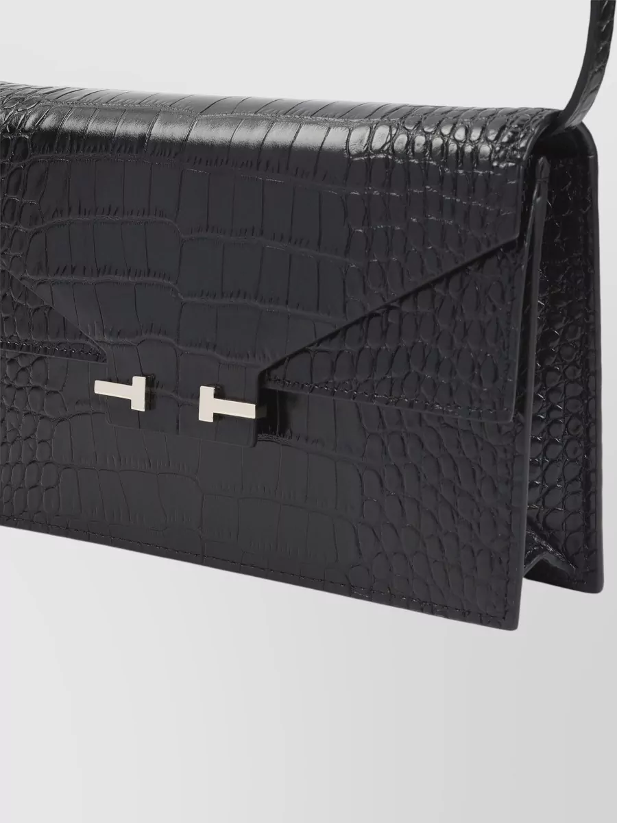 Tom Ford Na Mini Leather Crocodile-Effect Shoulder Bag