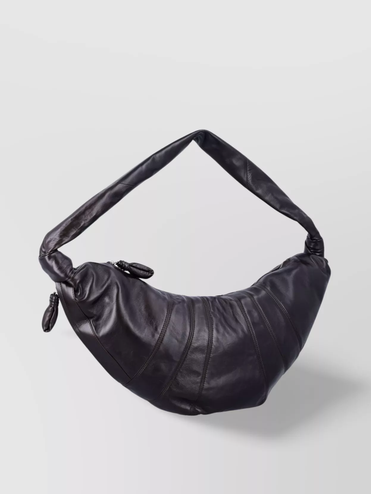 Lemaire Large Leather Crescent Bag With Side Knot Finishings