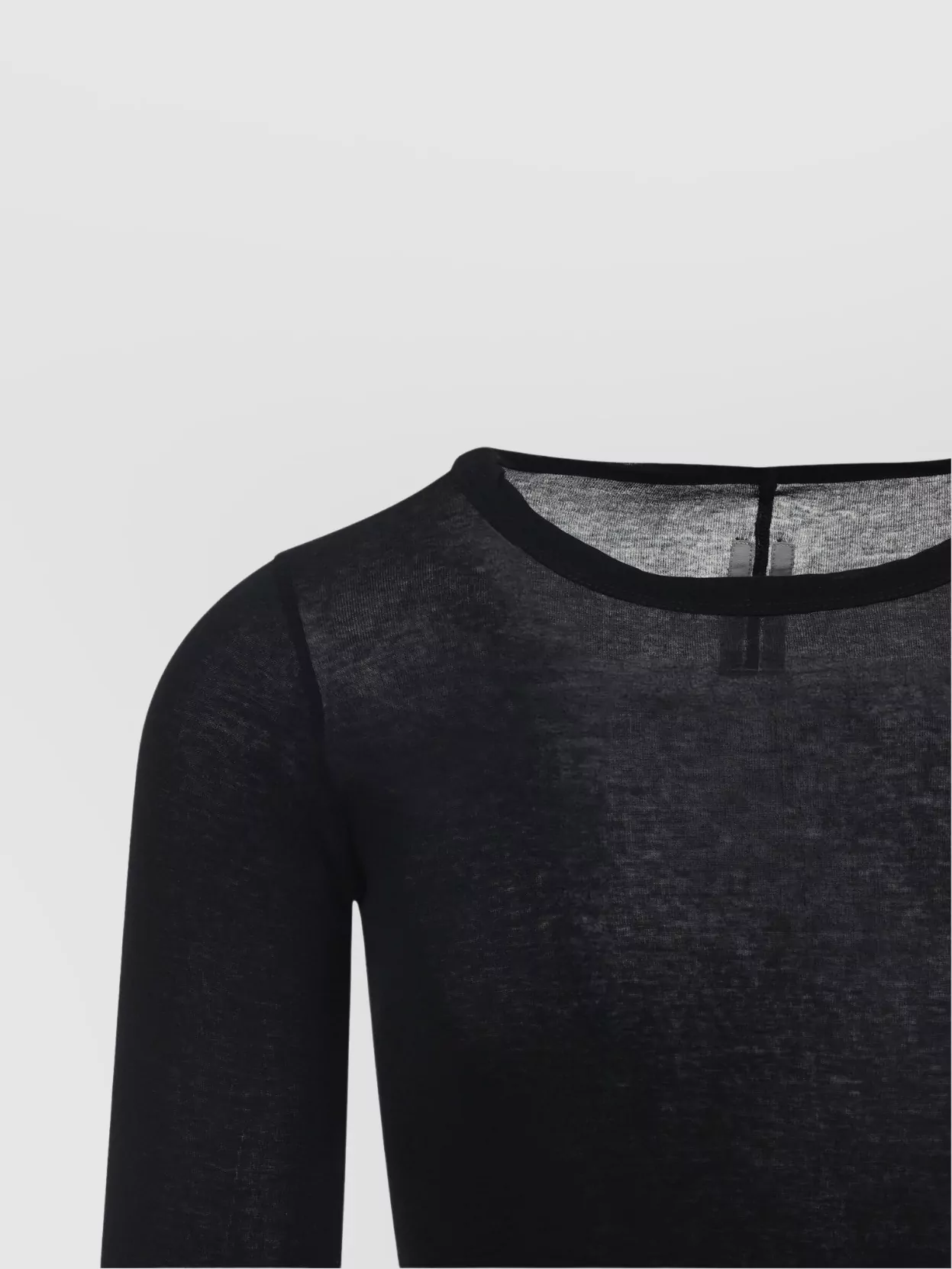 Rick Owens Ribbed Long Sleeves T-Shirt Crew Neck