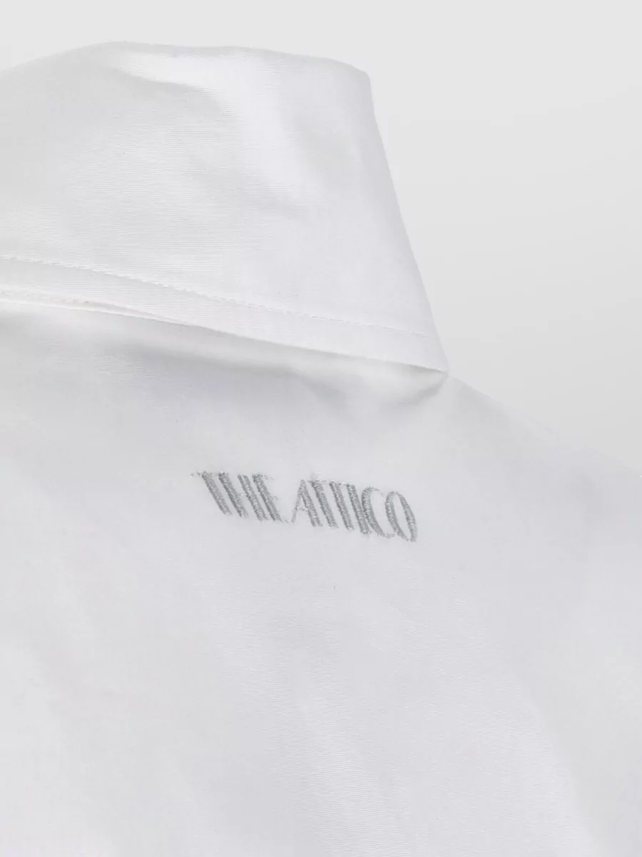 The Attico Asymmetric Cotton Mini Shirt Dress