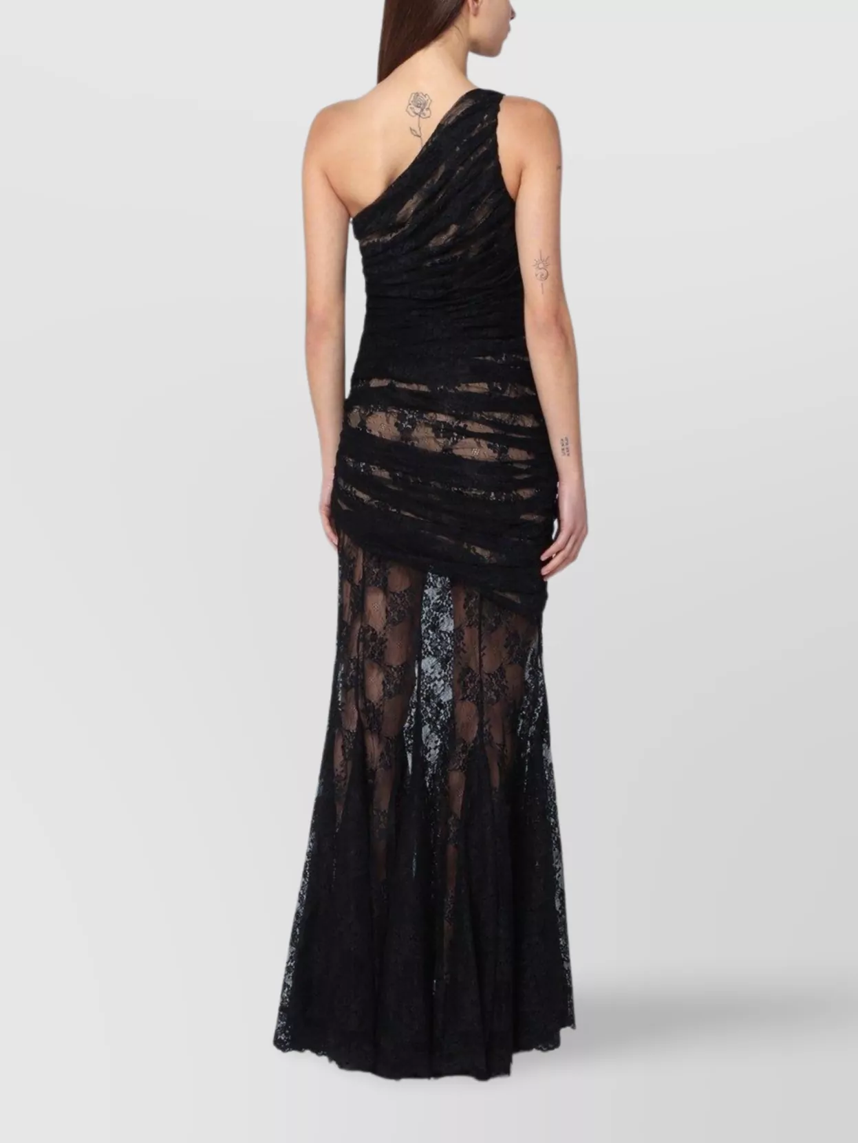 Giuseppe Di Morabito Long Lace Semi Transparent Dress In Multi