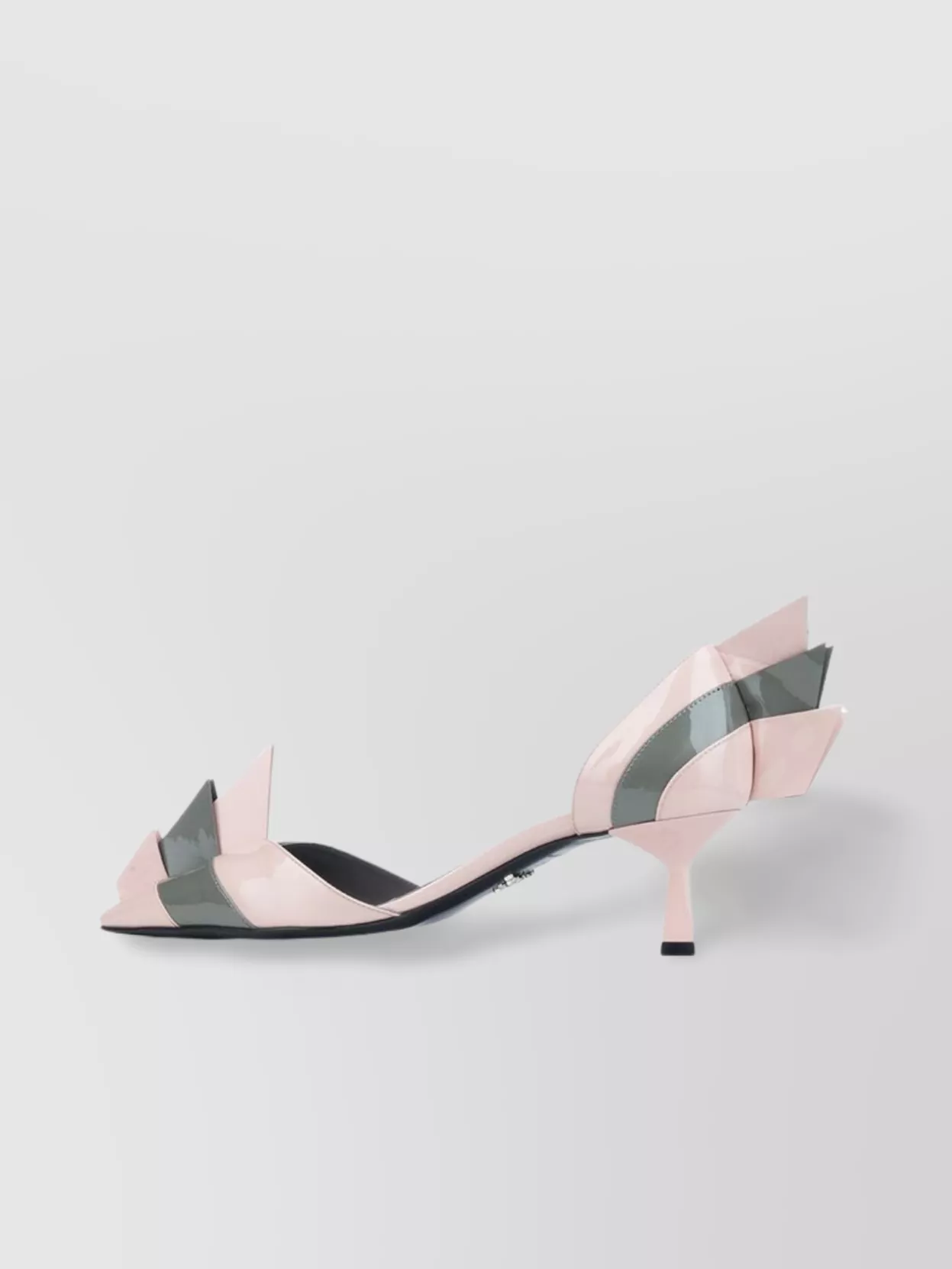 Prada Heel Pumps With Geometric Accents And Strappy Design