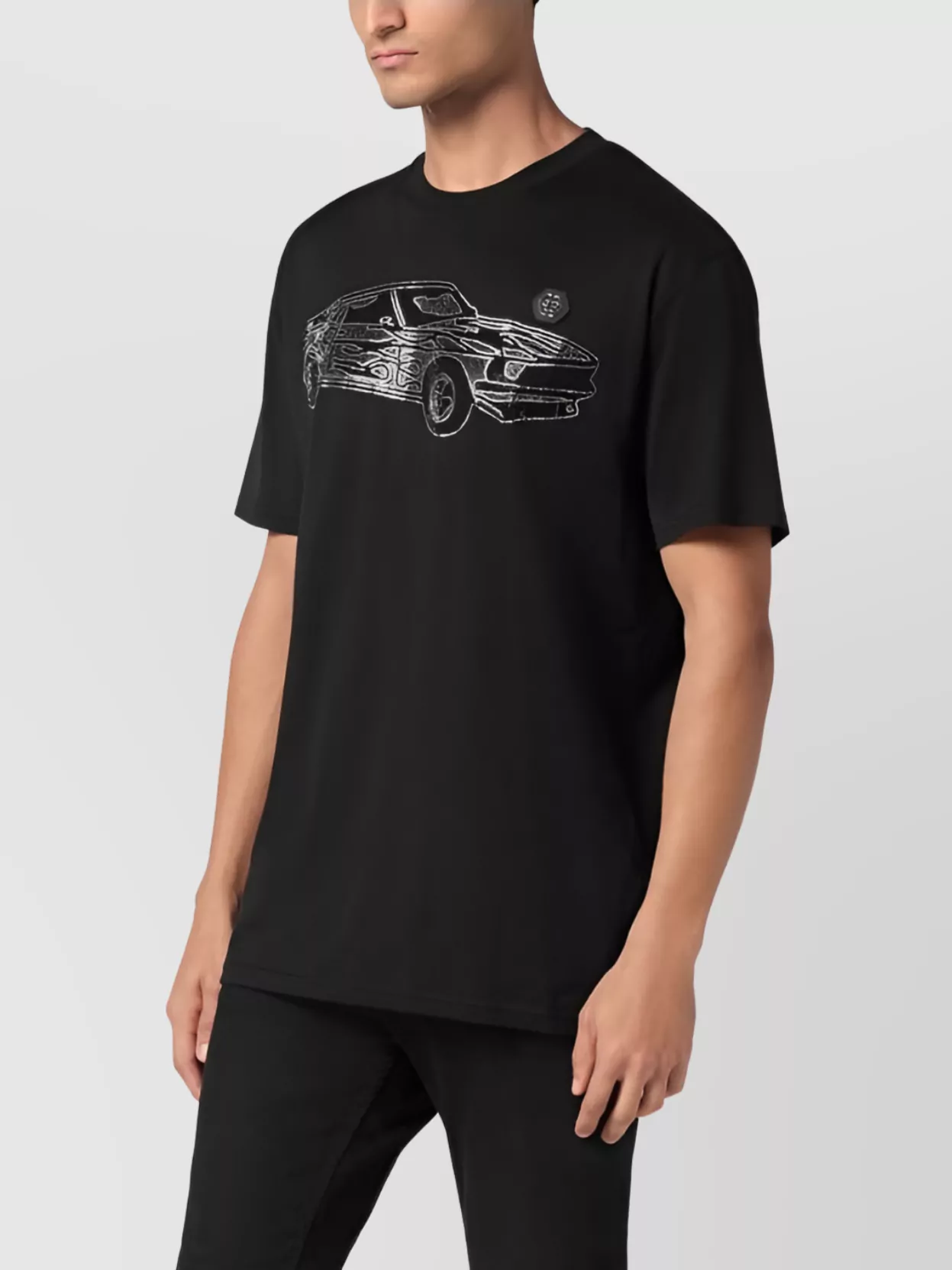 Philipp Plein Car Crew Neck Graphic Print Short Sleeves