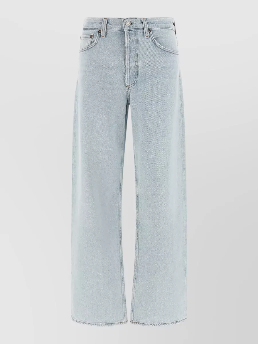 Agolde denim mid-rise wide-leg jeans