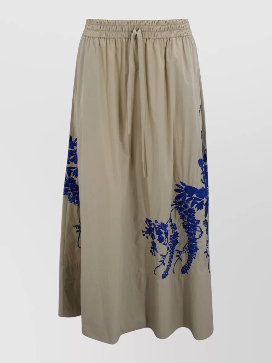 Parosh Embroidered A-Line Maxi Skirt