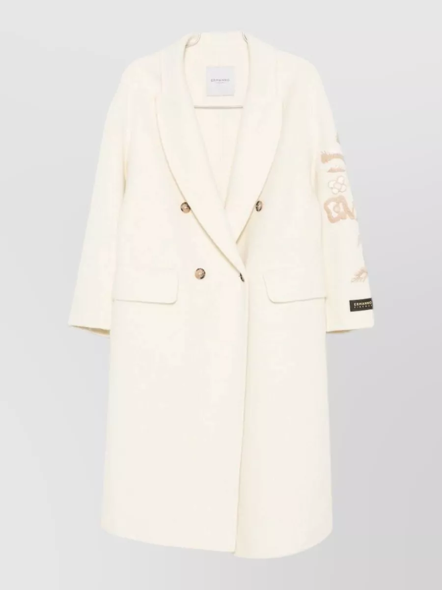 Ermanno Firenze Double-breasted wool fitted jacket