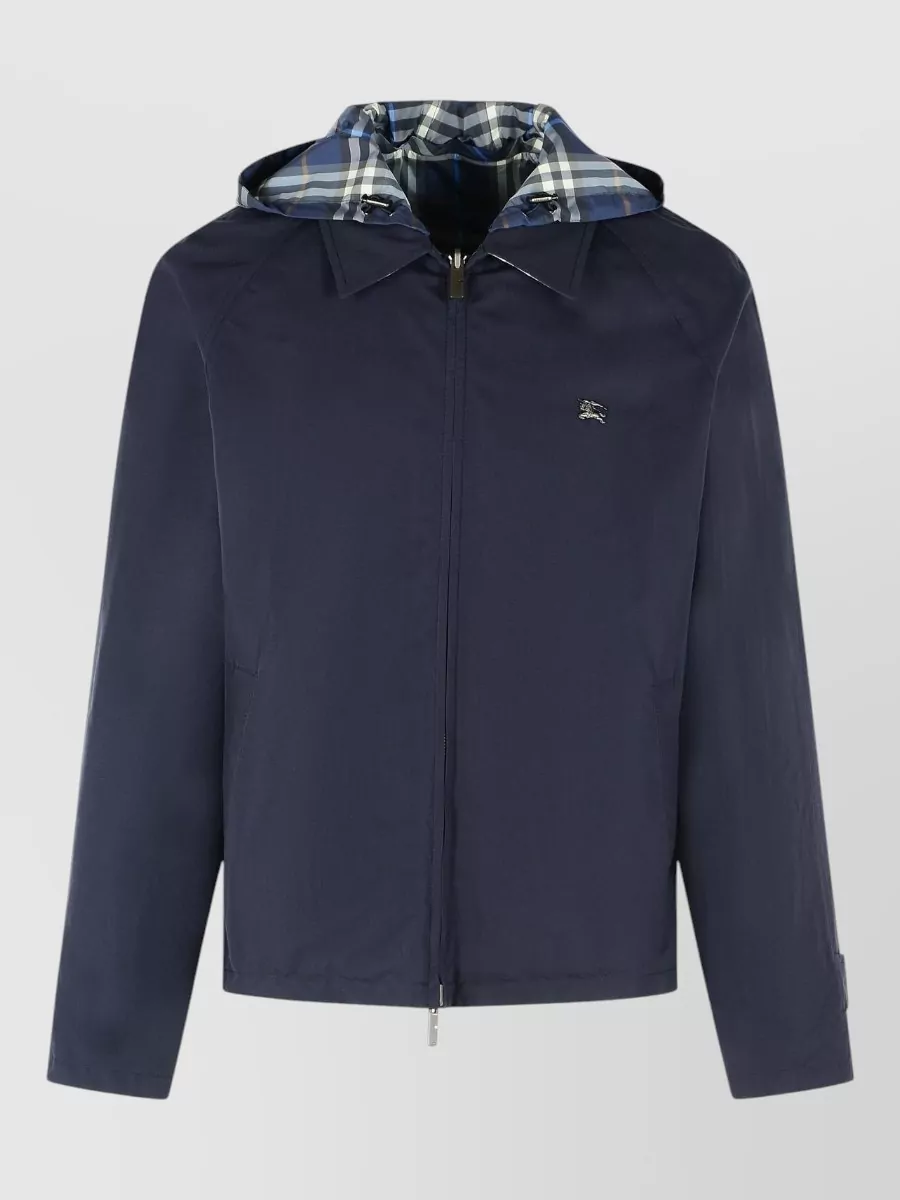 Burberry Cotton Reversible Hooded Jacket Button Cuffs