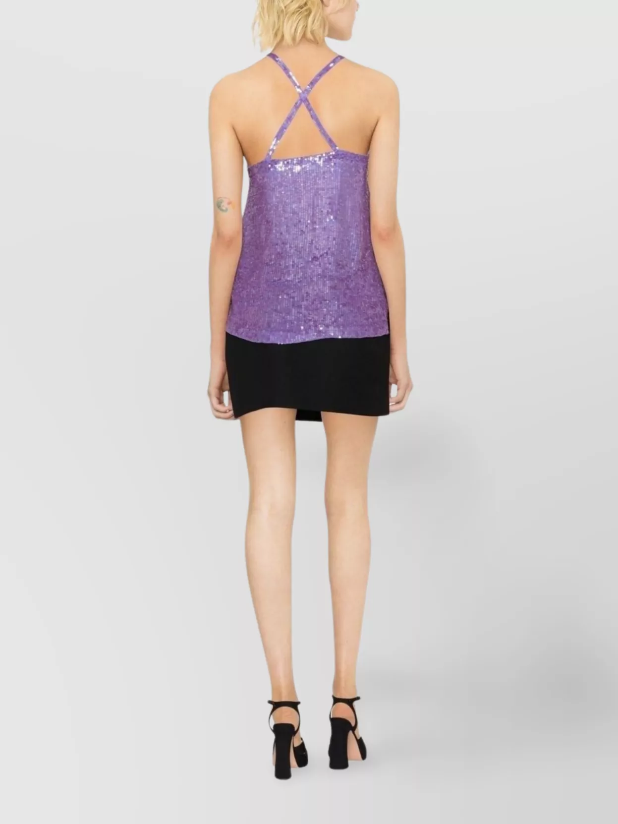 Parosh Sequin Embellished Halterneck Top