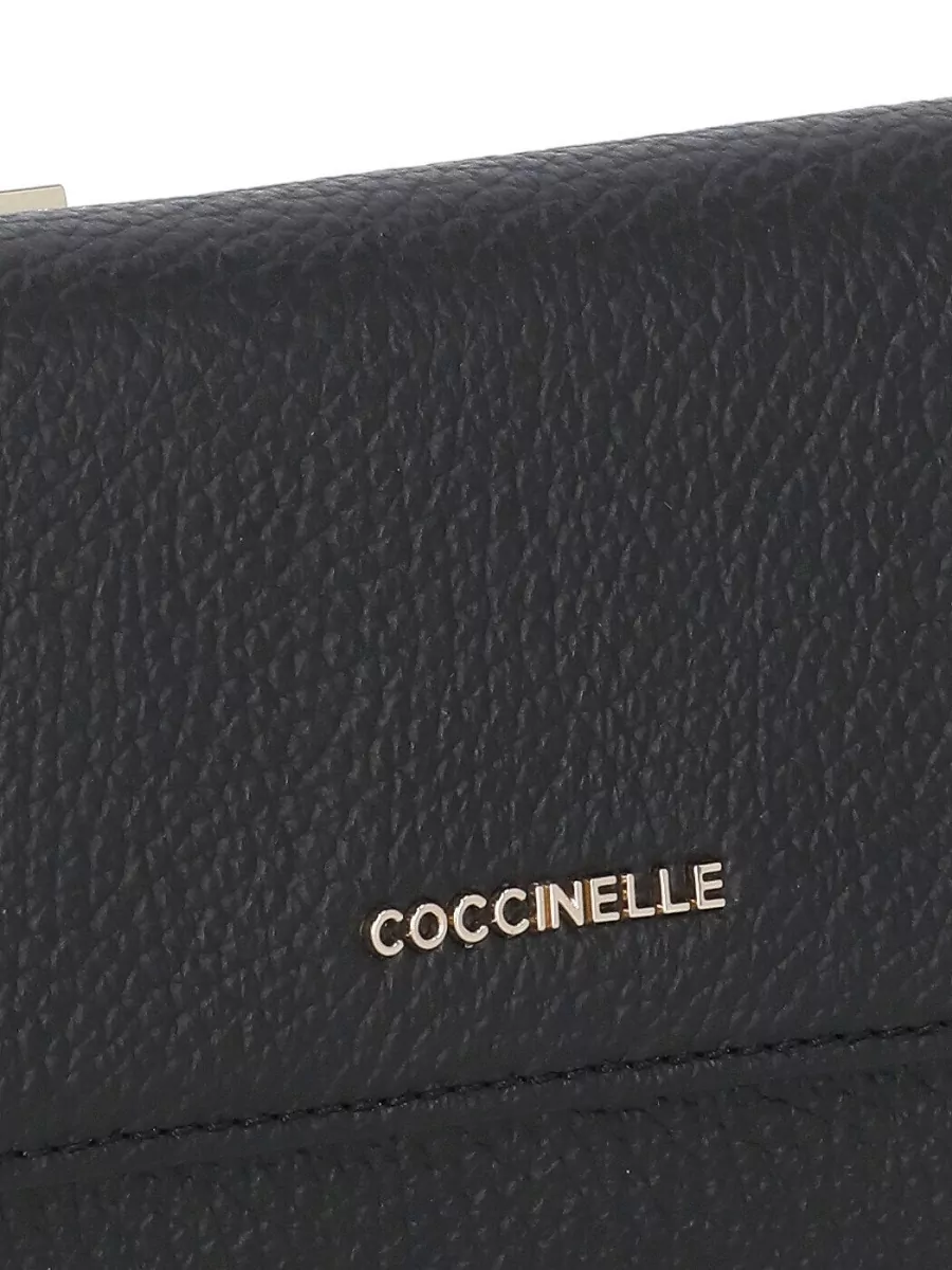 Coccinelle Pebbled Leather Foldable Wallet Rear Pocket