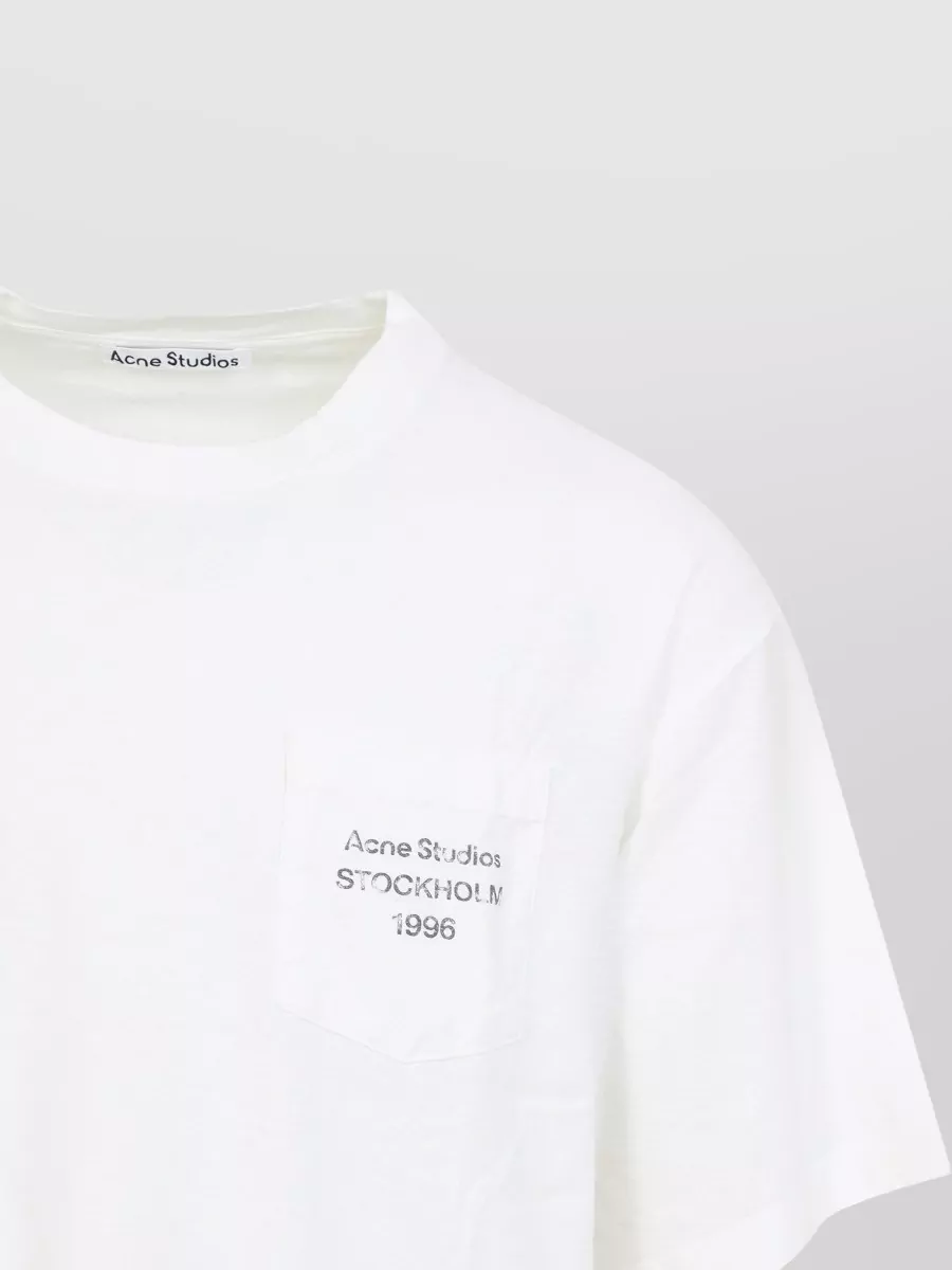 Acne Studios Cotton T Shirt Crew Neck Chest Pocket