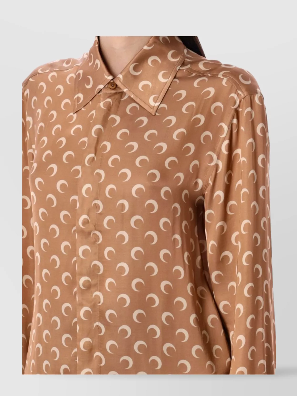 Marine Serre All-Over Print Shirt Moon Curved Hem