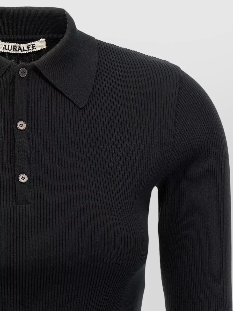 Auralee Ribbed Polo Top