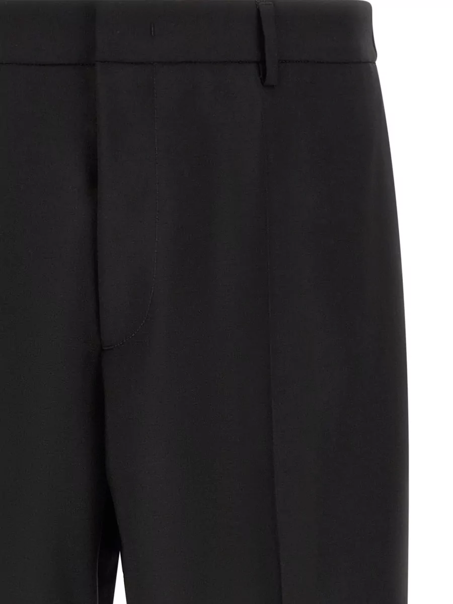 Jil Sander Virgin Wool Mohair Tapered Cropped Trousers