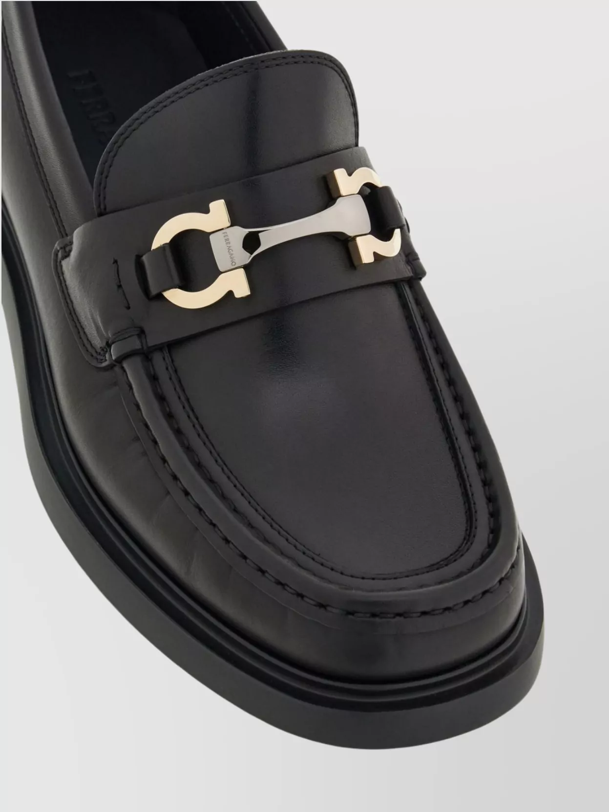 Ferragamo Gancini Ornament Round Toe Loafers