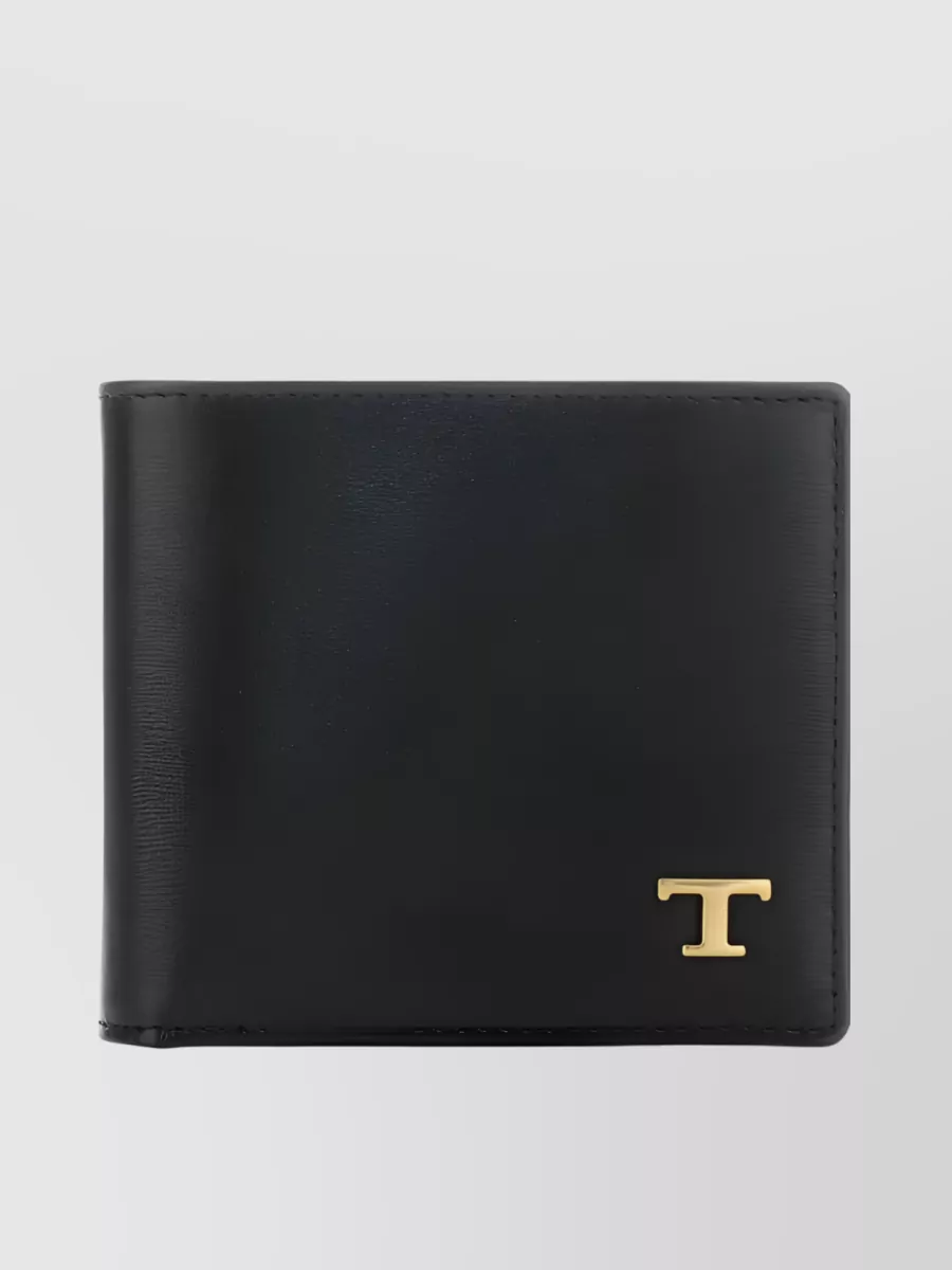 Shop Tod's Signature Leather Bi-fold Wallet In Black