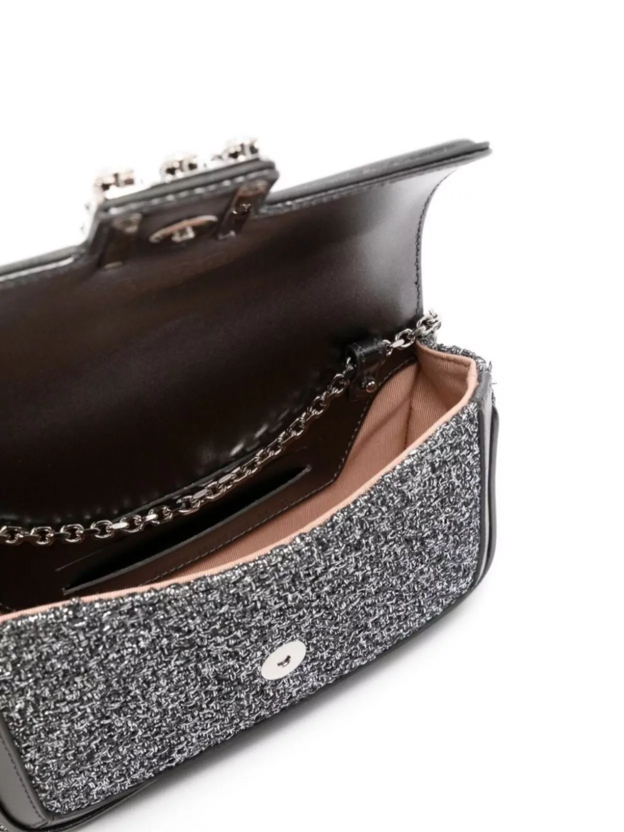 Roger Vivier Crystal Chain Leather Shoulder Bag