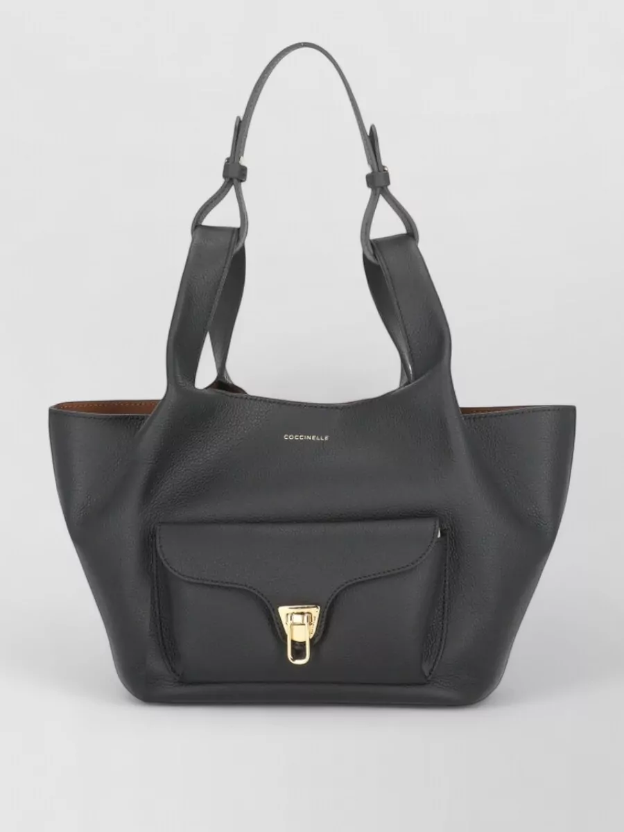 Coccinelle Shoulder Bag Shopping Shape Textured Leather