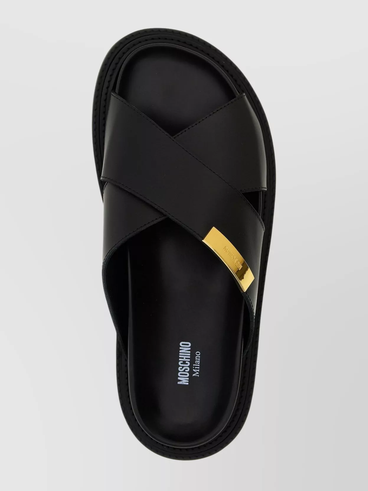 Moschino Cross Strap Flat Sandals Open Toe Design