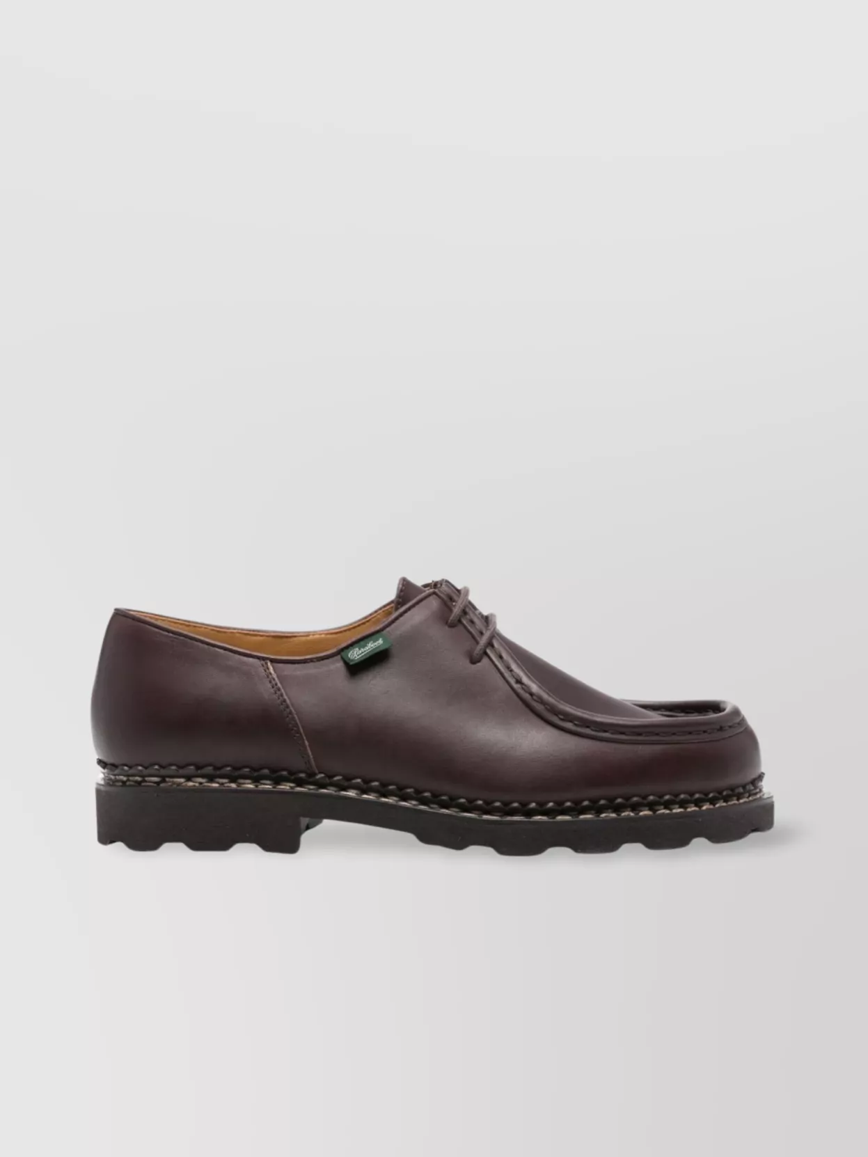 Shop Paraboot Chunky Sole Lace-up Leather Loafers