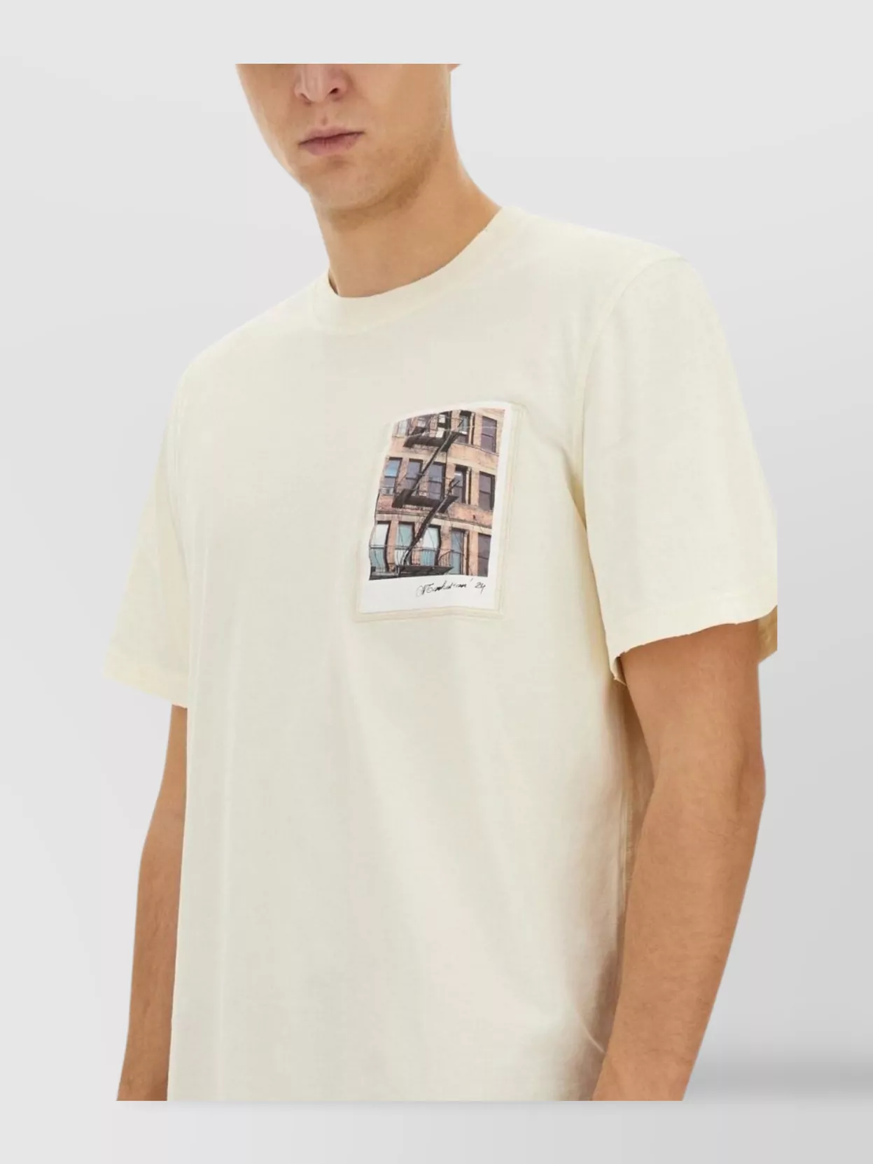 Helmut Lang Postcard Building Graphic Print T-shirt