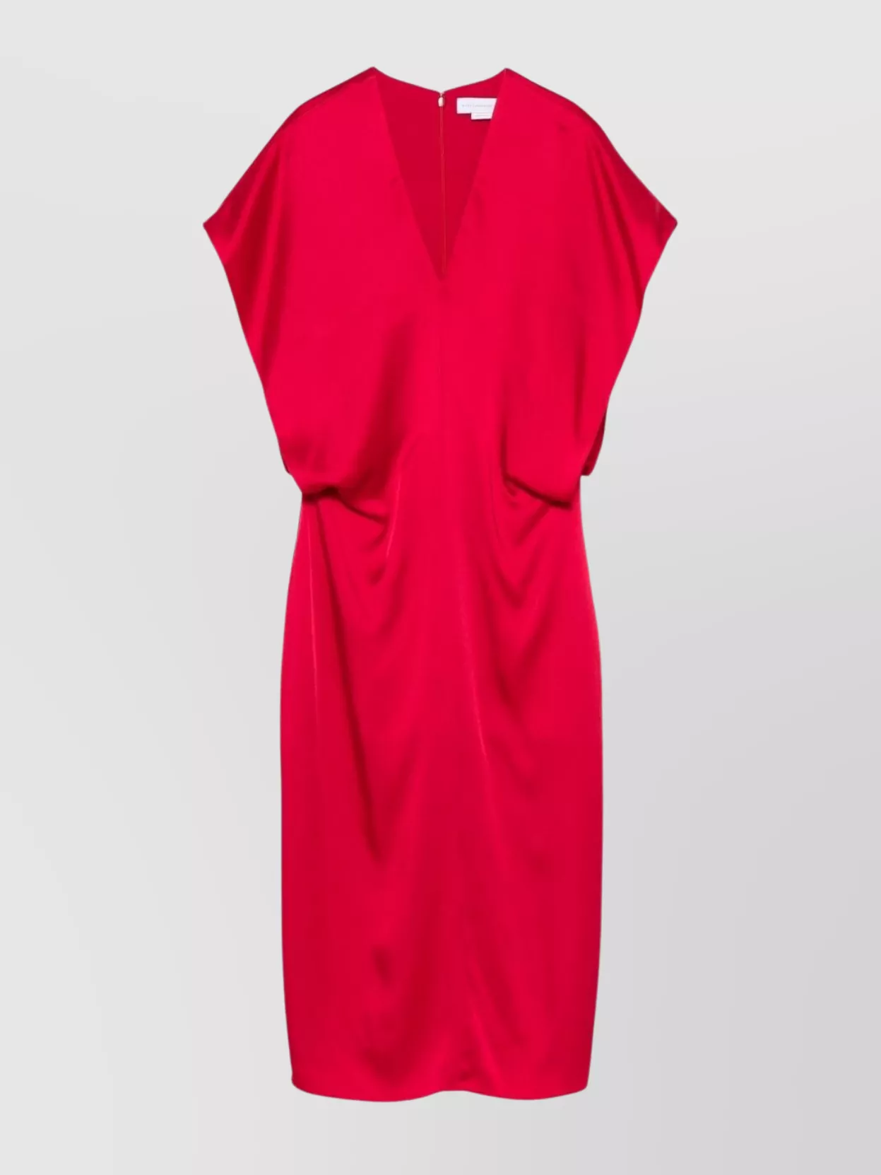 Stella Mccartney Draped Sleeves V-neck Midi Dress In Red