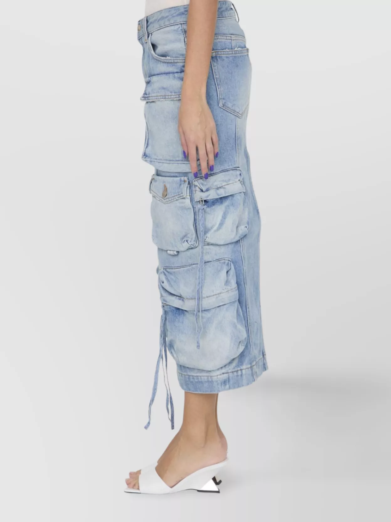 The Attico Cargo Midi Skirt With Back Slit