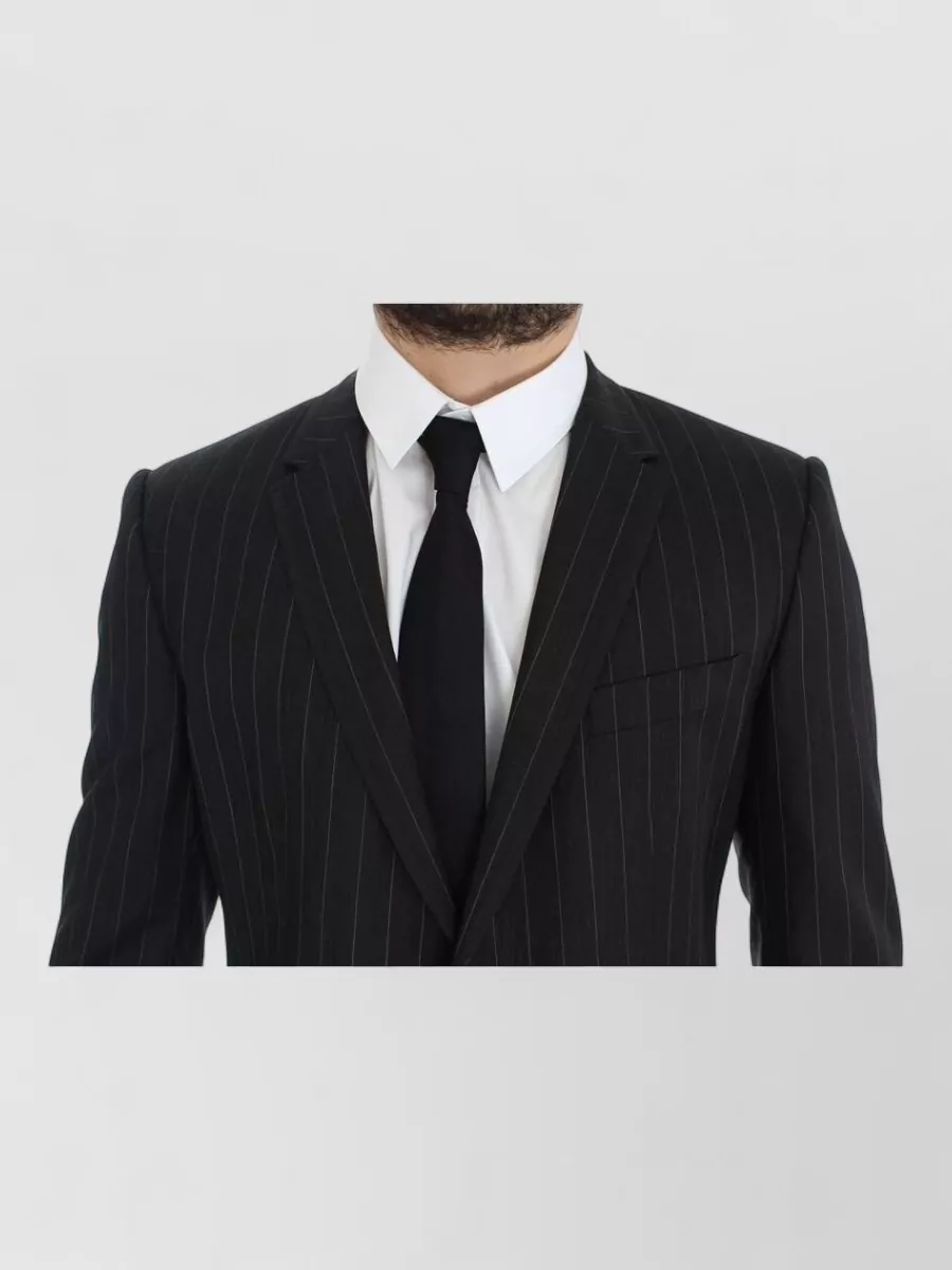 Dolce&Gabbana Striped Slim-Fit Wool Blazer