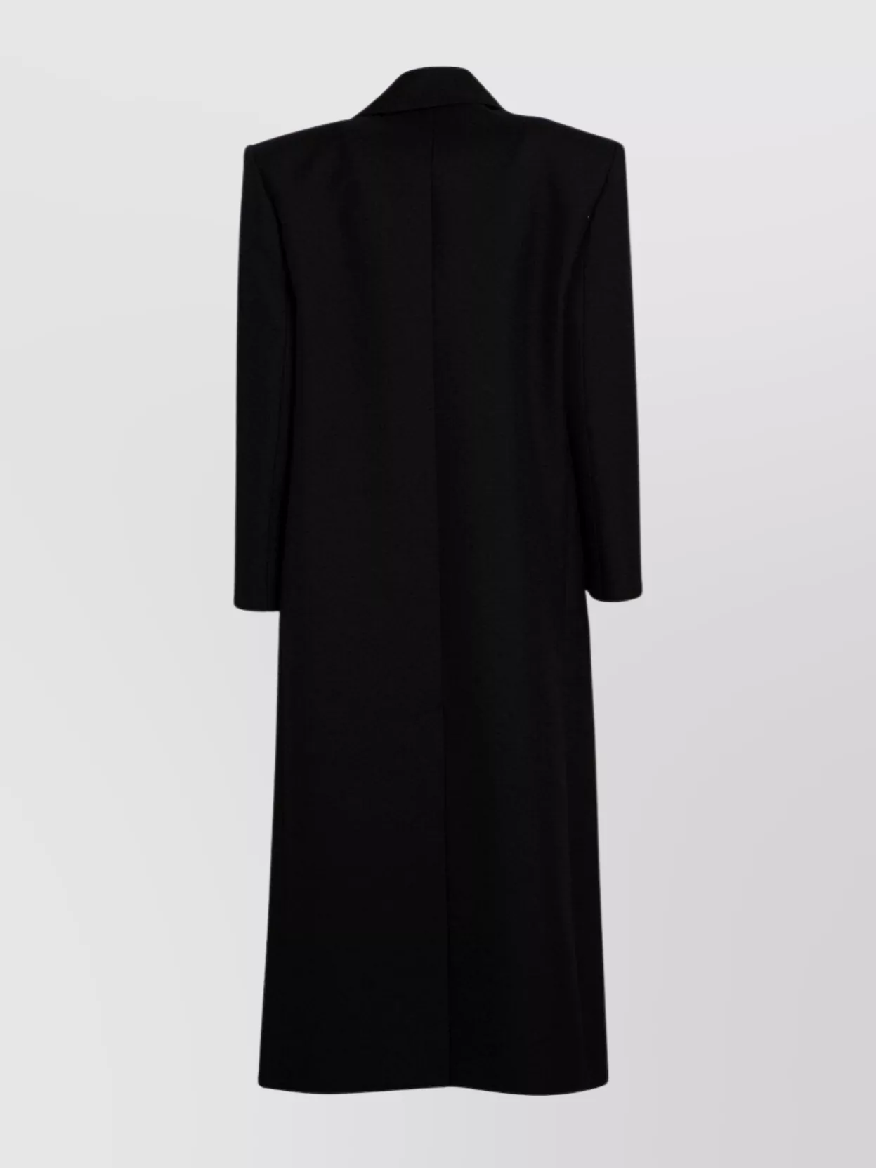 Valentino Wool Coat With Long Length And Structured Shoulders In Black