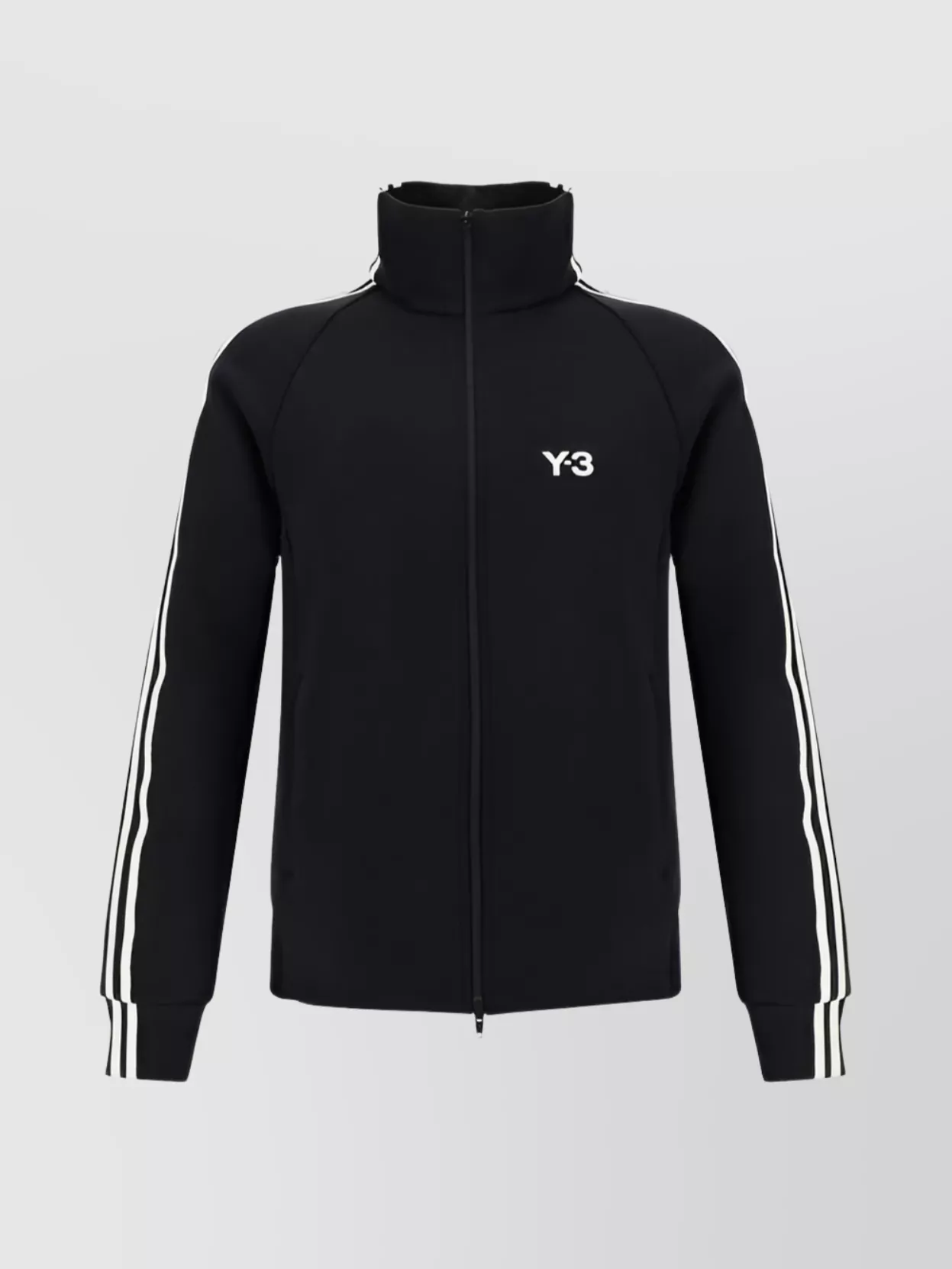 Y-3 High Collar Side Stripes Sweatshirt In Black