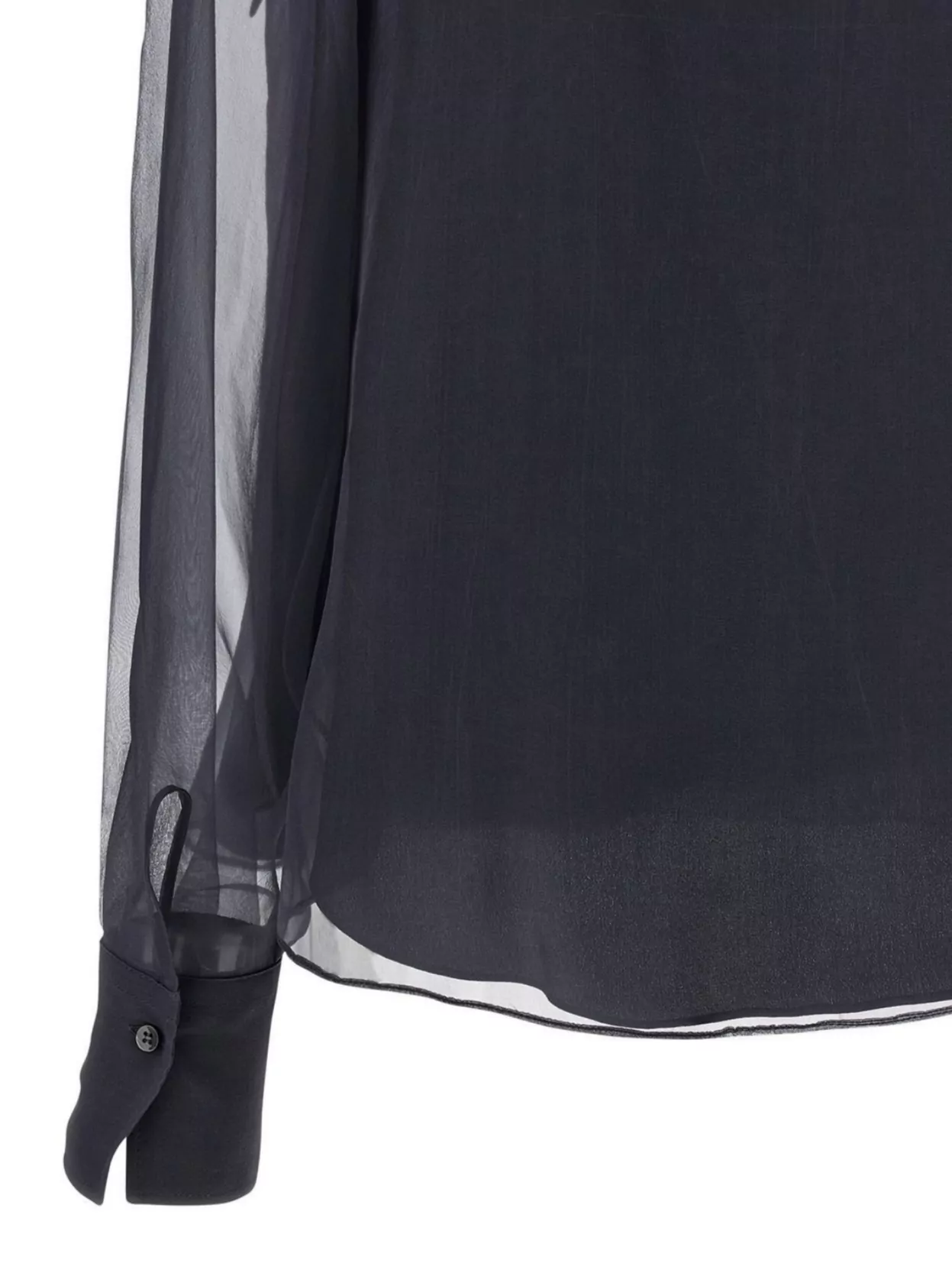 Brunello Cucinelli Crispy Silk Blouse Shirt And Blouse Gray In Black