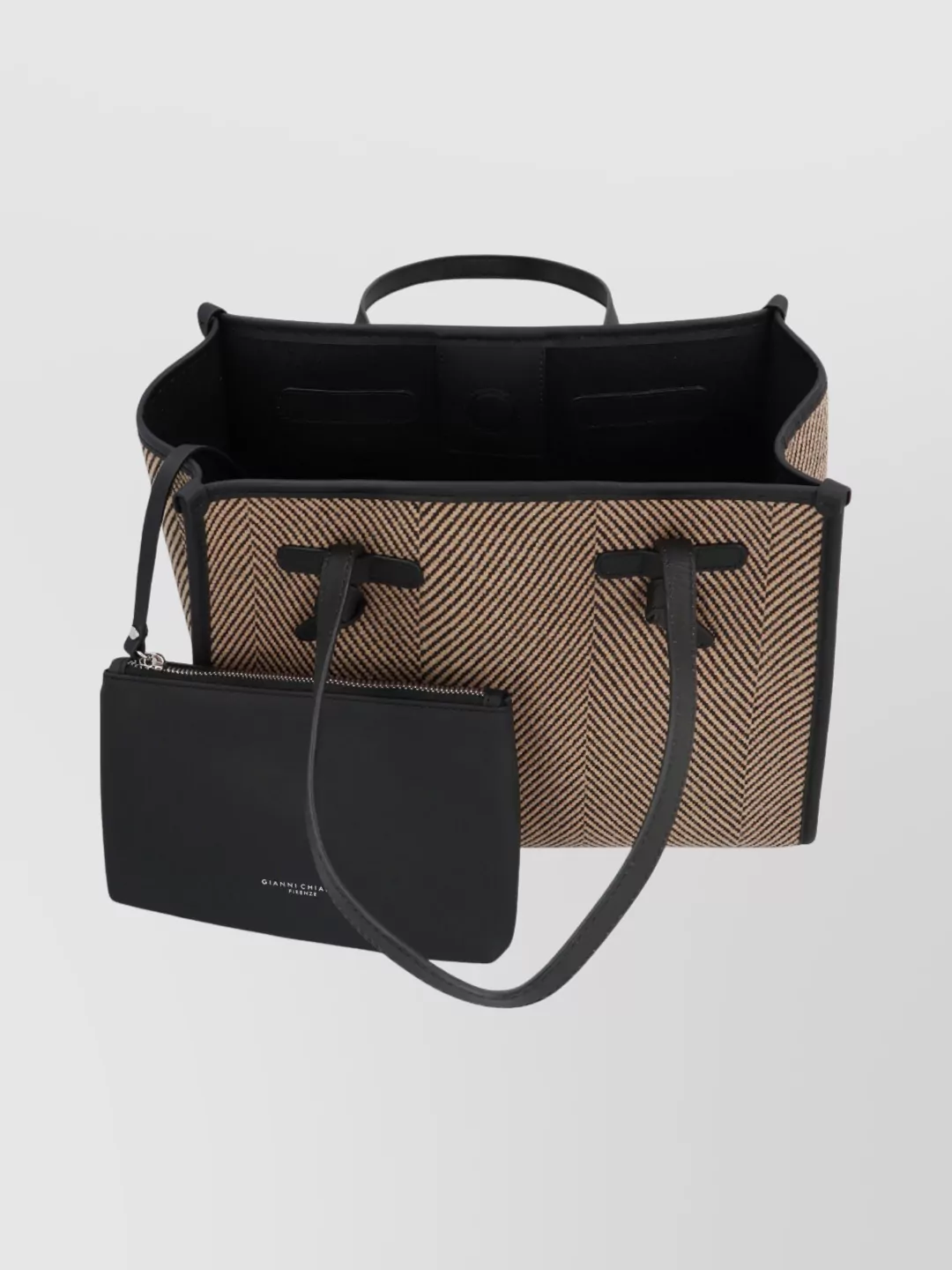 Gianni Chiarini Chevron Pattern Leather Tote Bag