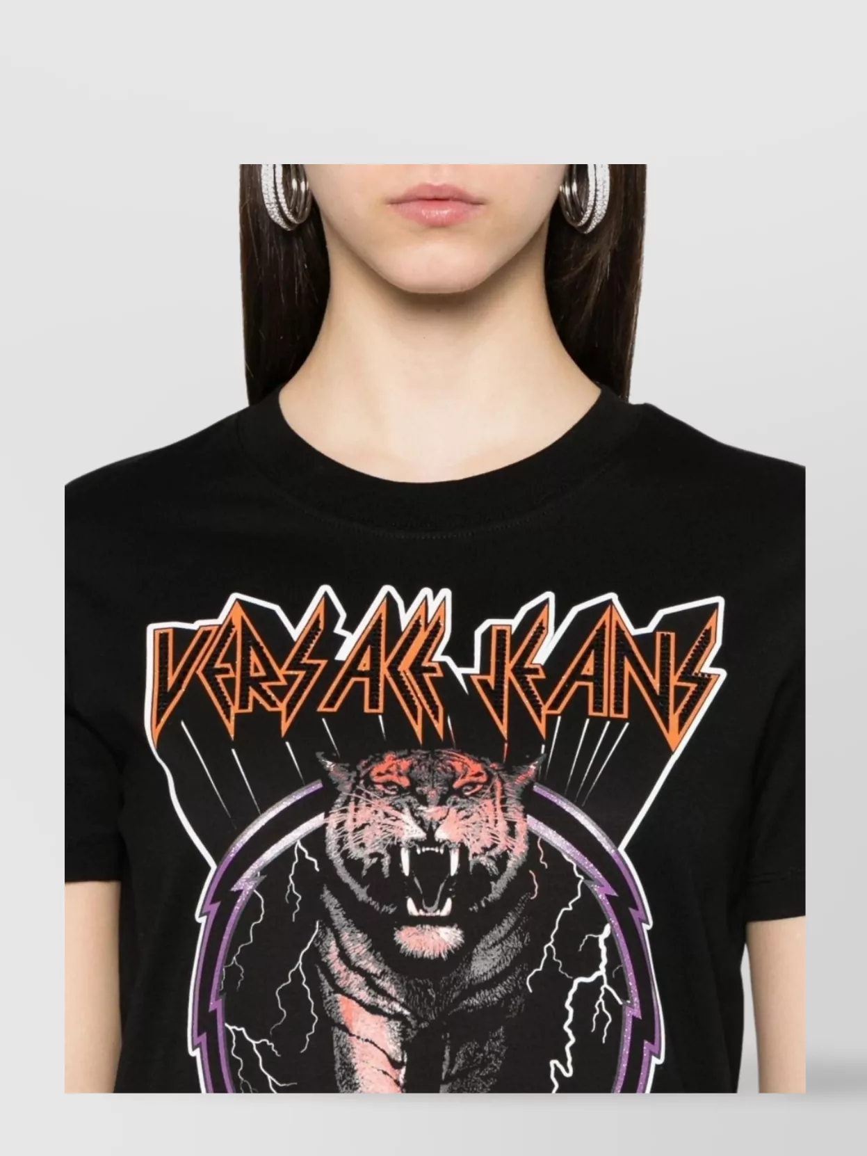 Versace Jeans Couture Tiger Logo Strass T-Shirt