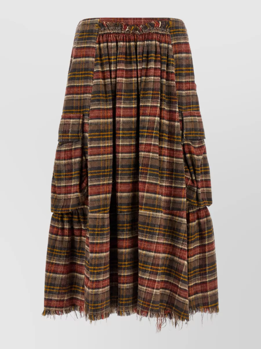 R13 Tartan Cargo Full Skirt