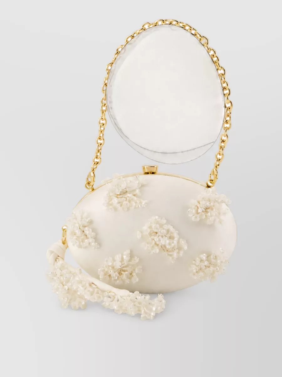 Self-Portrait na synthetic beaded oval clutch bag