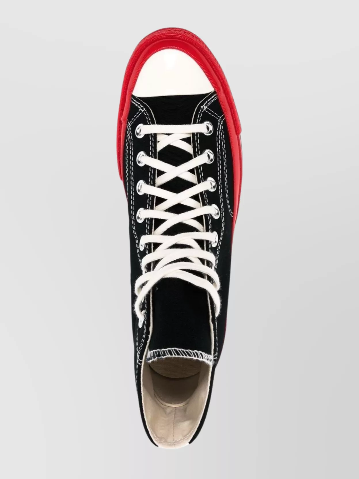 Comme Des Garçons High-top Sneakers With Contrast Rubber Sole In Black