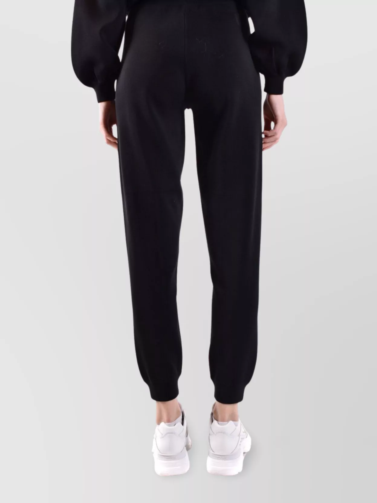 Pinko Trousers With Drawstring Waist And Elasticated Cuffs In Black