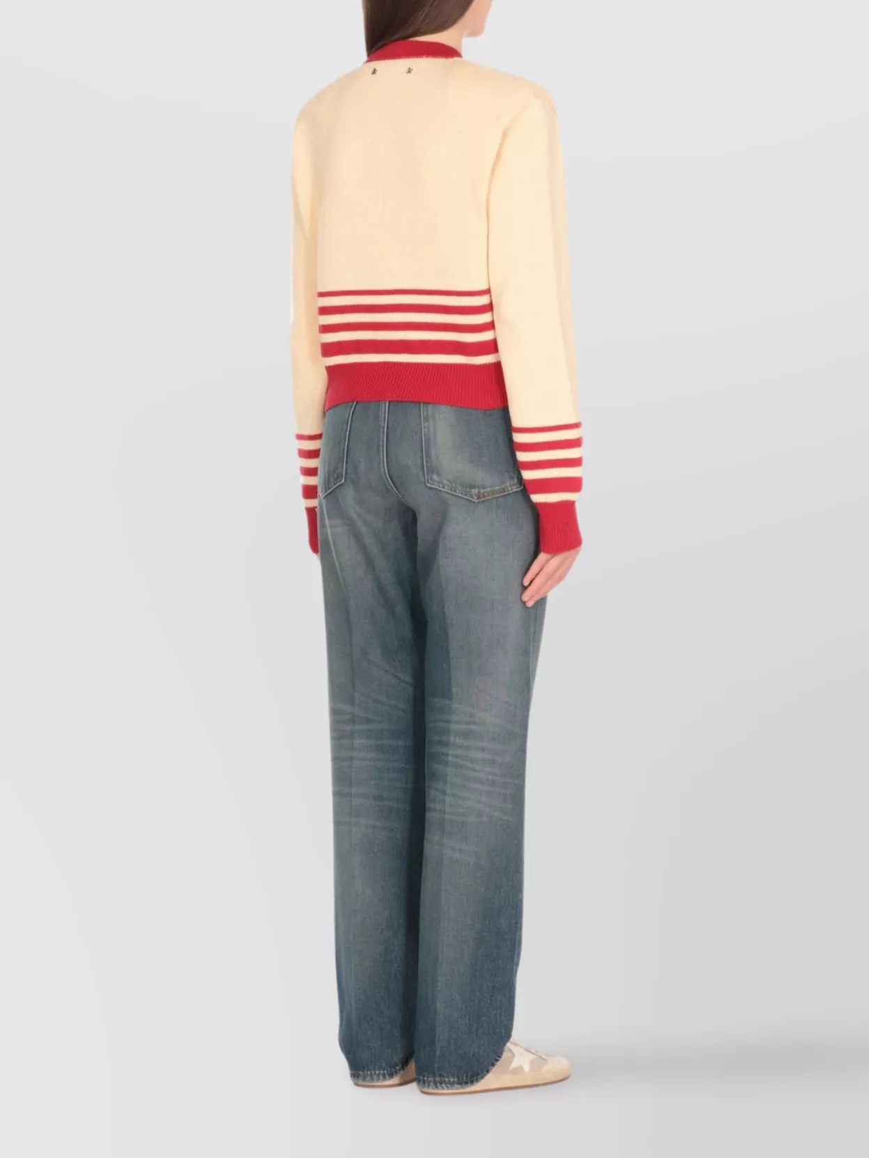 Golden Goose Cotton V Neck Striped Cardigan