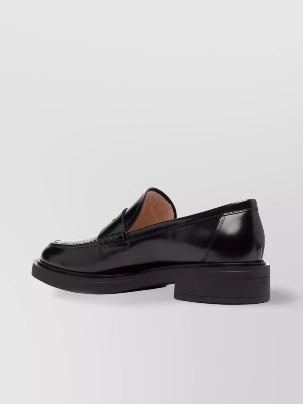 Gianvito Rossi Strap Loafers With Round Toe And Shiny Finish