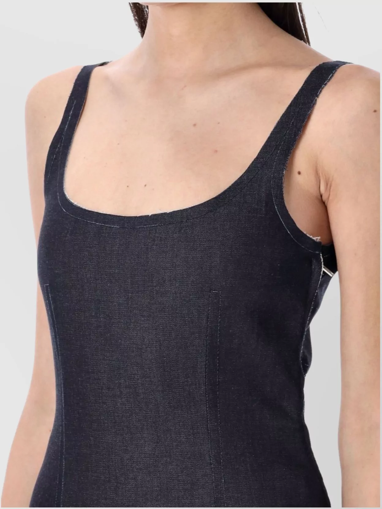 Marni Denim Top Sleeveless Raw Hem