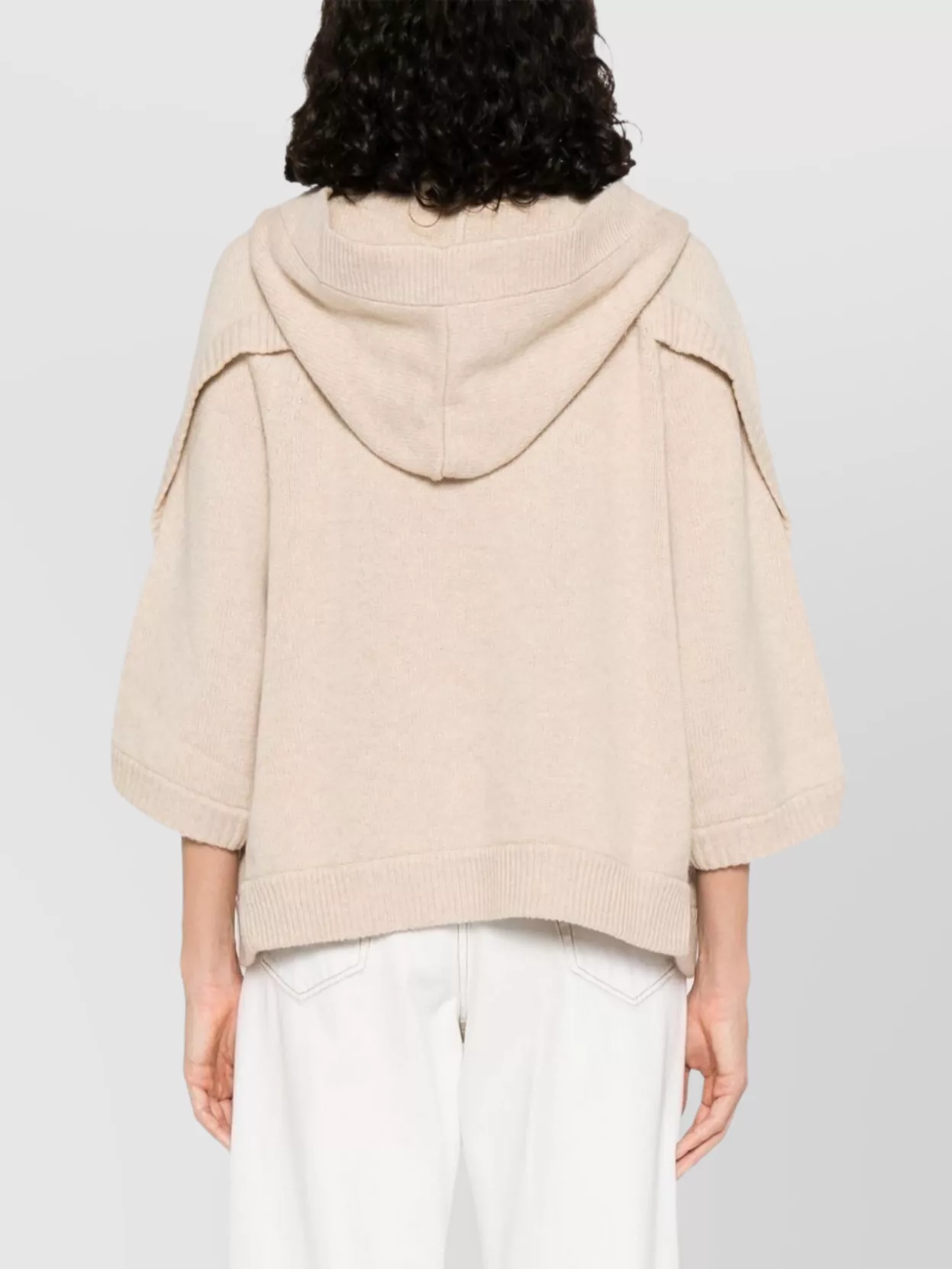 Max Mara Buttoned Drop Shoulder Hooded Ribbed Jacket