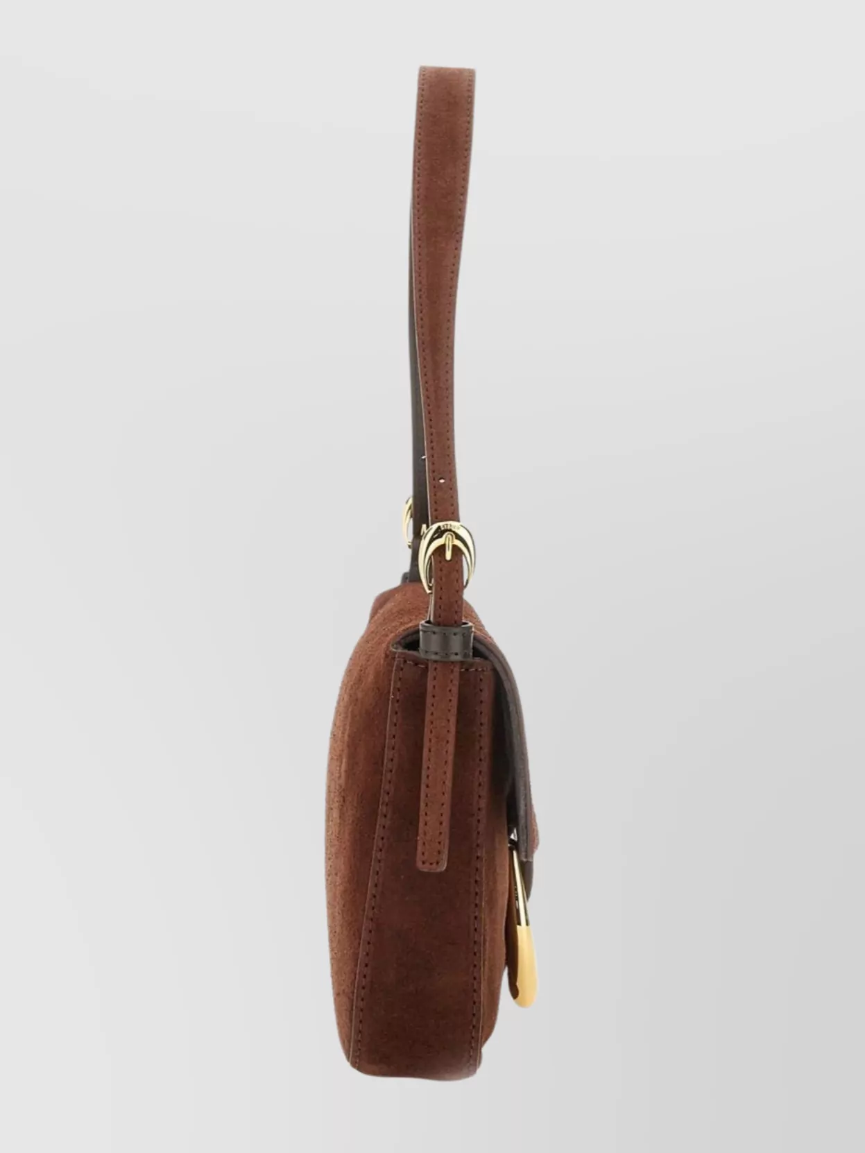 Staud Suede Shoulder Bag Gold-Tone Hardware