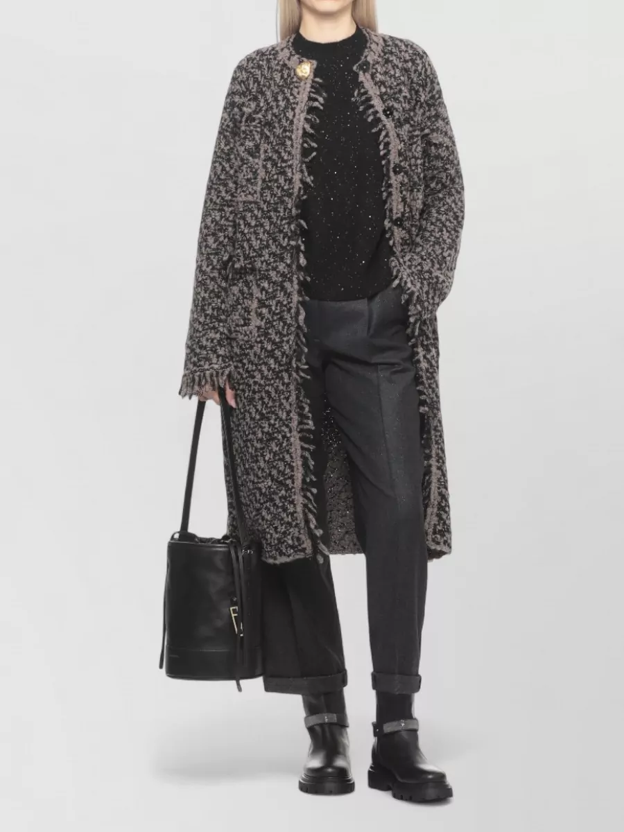 Fabiana Filippi Sequined Mid-Length Women's Coat And Pockets