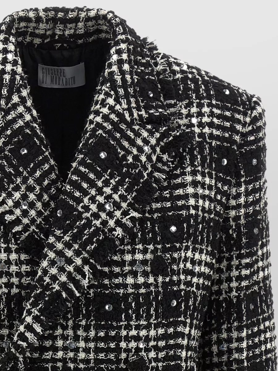 Giuseppe Di Morabito Rhinestone Embellished Double-Breasted Tweed Blazer